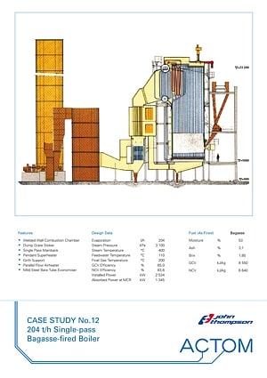 Case Study 12 - 204 th Single-Pass Bagasse Fired Boiler