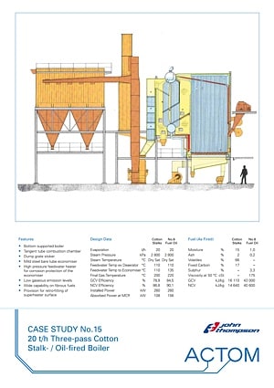 Case Study 15 - 20 th Three-Pass Cotton Stalk Oil-Fired Boiler