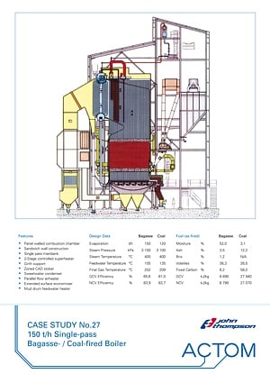 Case Study 27 - 150 th Single-Pass Bagasse Coal Fired Boiler