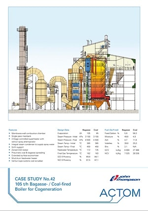 Case Study 42 - 105 th Bagasse Coal Fired Boiler for Cogeneration